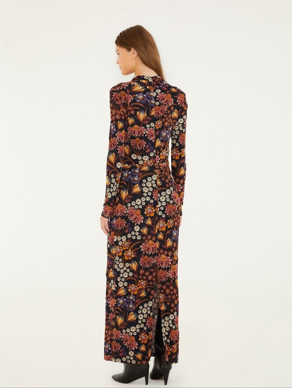 FARM Rio Black Maxi Dress with Yellow, Purple & Cream Florals. Black LILI - Picture 2 of 6